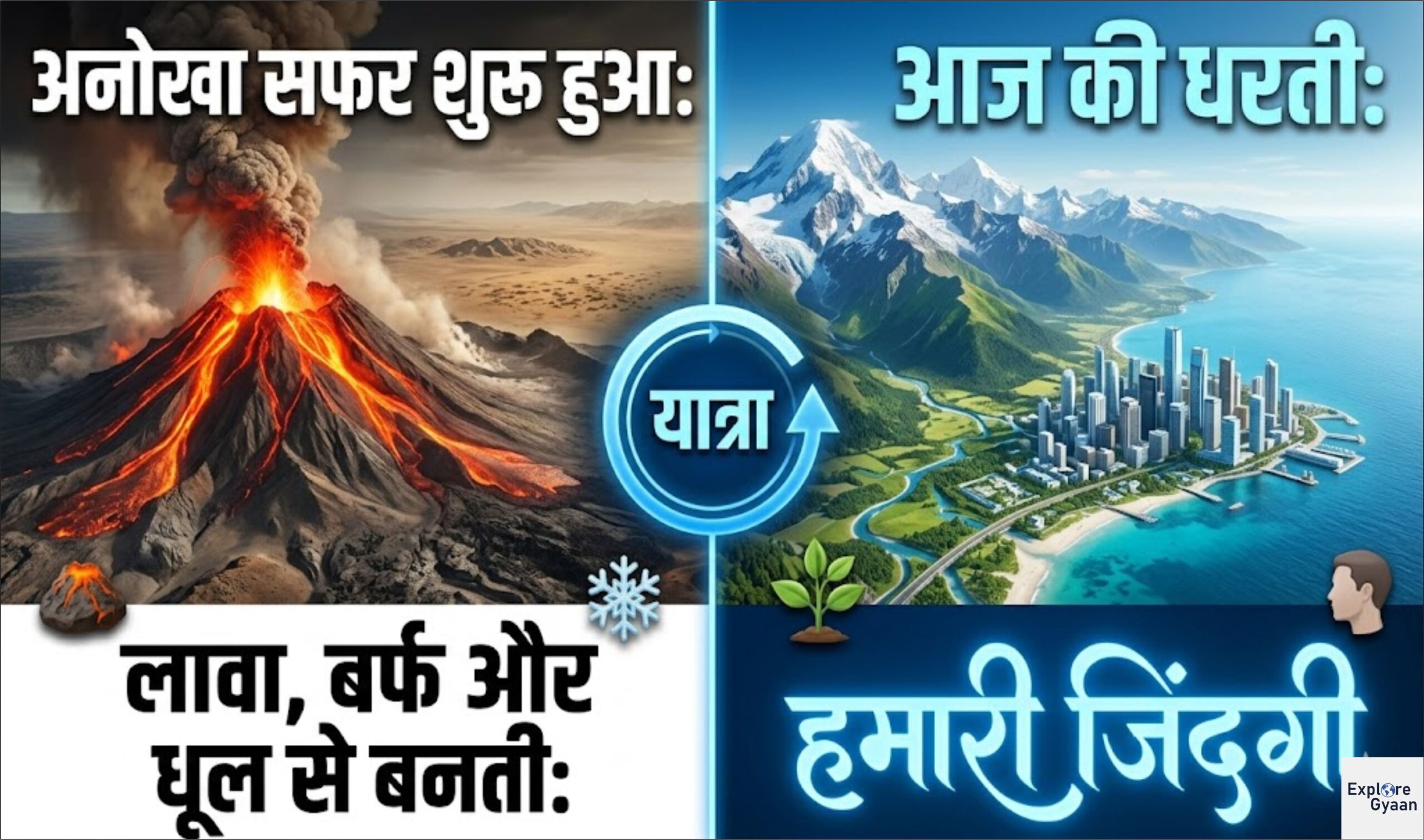धरती का अनोखा सफर: लावा, बर्फ और धूल से बनती है हमारी जिंदगी