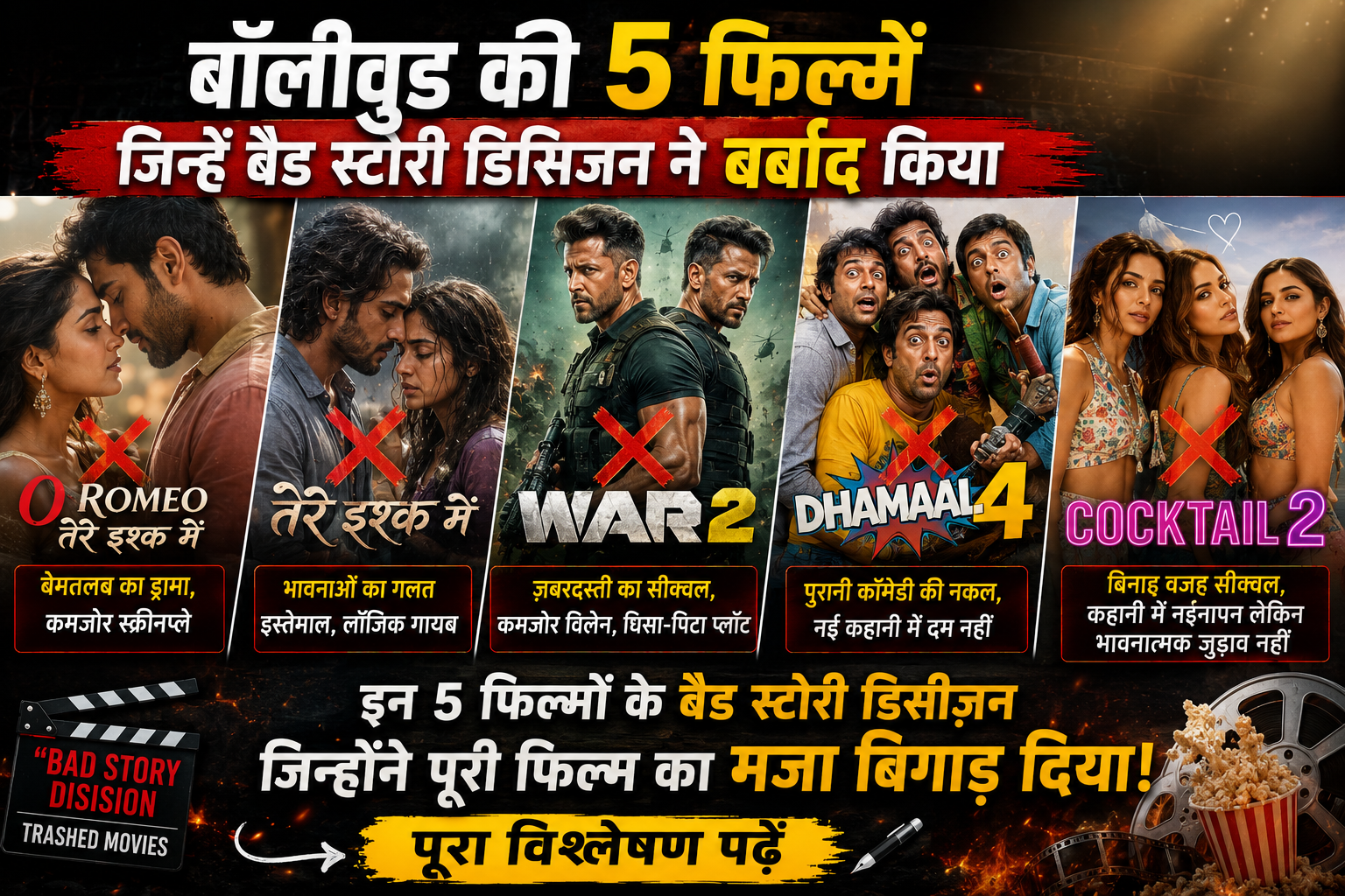 बॉलीवुड की 5 फिल्में जिन्हें बैड स्टोरी डिसीजन ने बर्बाद किया
