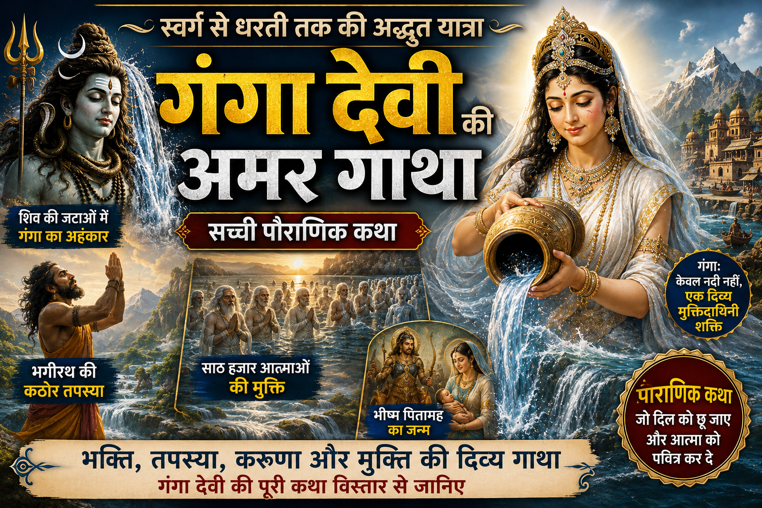 गंगा देवी की अमर गाथा: स्वर्ग से धरती तक की सच्ची पौराणिक कथा